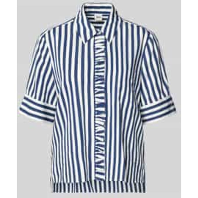 regular fit overhemdblouse van viscosemix model 'VICA FRIL'