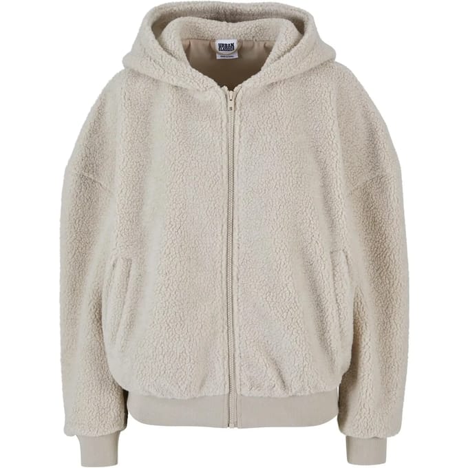 Urban Classics - Oversized Sherpa Vest met capuchon - S - Beige
