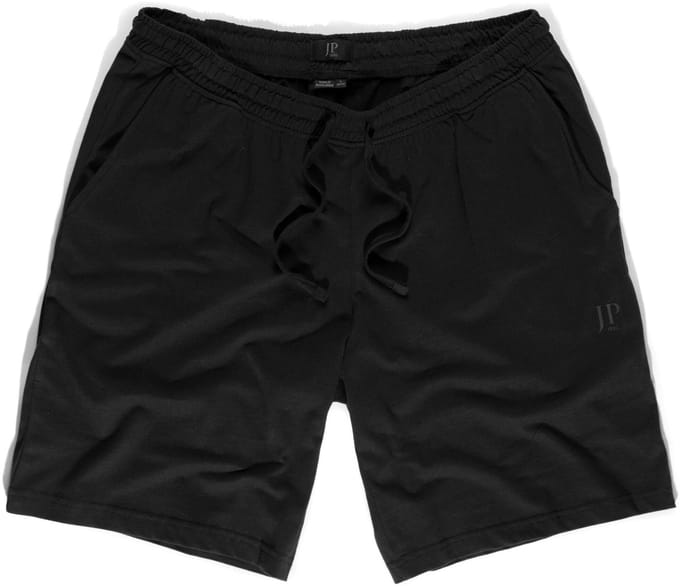JP 1880 - Heren - Pyjamabroek loungewear shorts elastische band - Zwart - Maat L