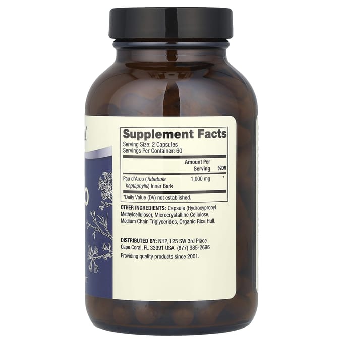 Dr. Mercola, Pau d'Arco, 1.000 mg, 120 Capsules (500 mg per capsule)