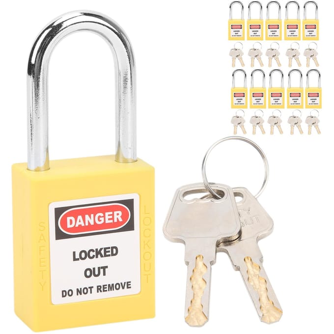 10 Sets 38mm Lockout Slot Nylon Industriële Engineering Isolatie voor Chemische Energie geel