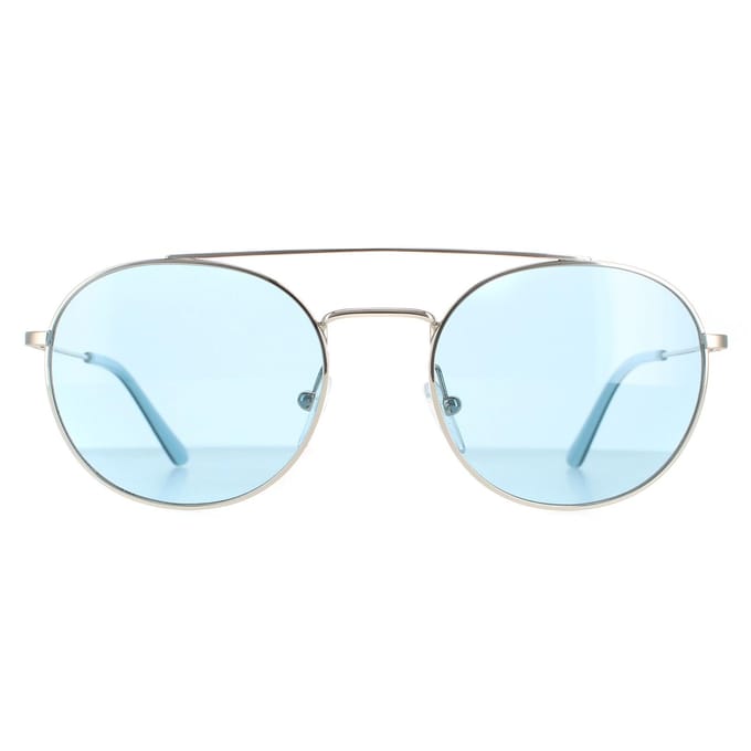 Calvin Klein zonnebril CK18116S 046 Nikkel vast lichtblauw