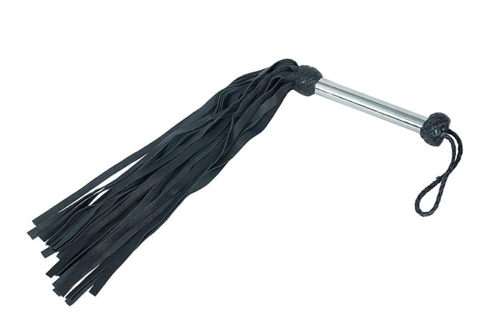 Echt lederen flogger zweep met metalen handvat
