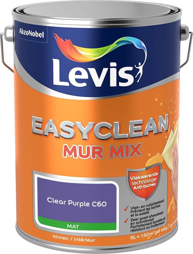 Levis - Easyclean Mur Mat Mix - Clear Purple C60 - Mengverf - 5 L