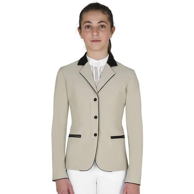 Equestro SS26 Wedstrijdjasje Zip Kids Tan 8