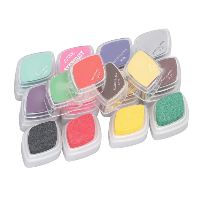 Hobby Inktkussen Stempel 12 Kleuren Parelmoer Wateroplosbaar Vingerafdruk Hobby Stempelkussen beige