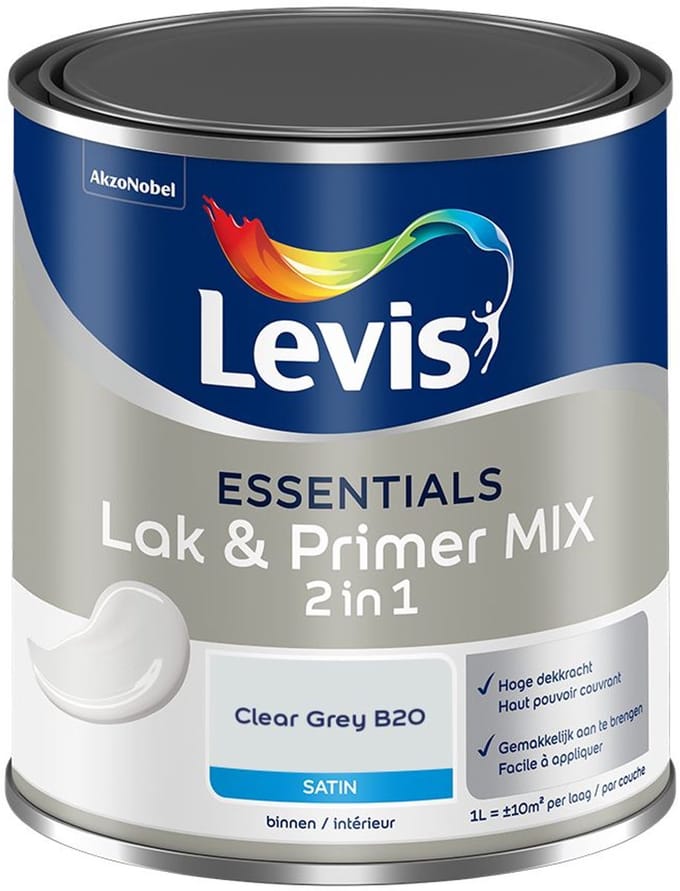 Levis - Essentials Lak & Primer Mix - Clear Grey B20 - Mengverf - 1 L