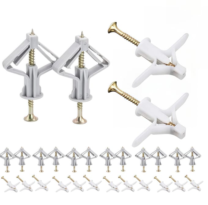 Dailygoods- Gipsplaatpluggen 100 Stuks - Vlinder-/Vliegtuig