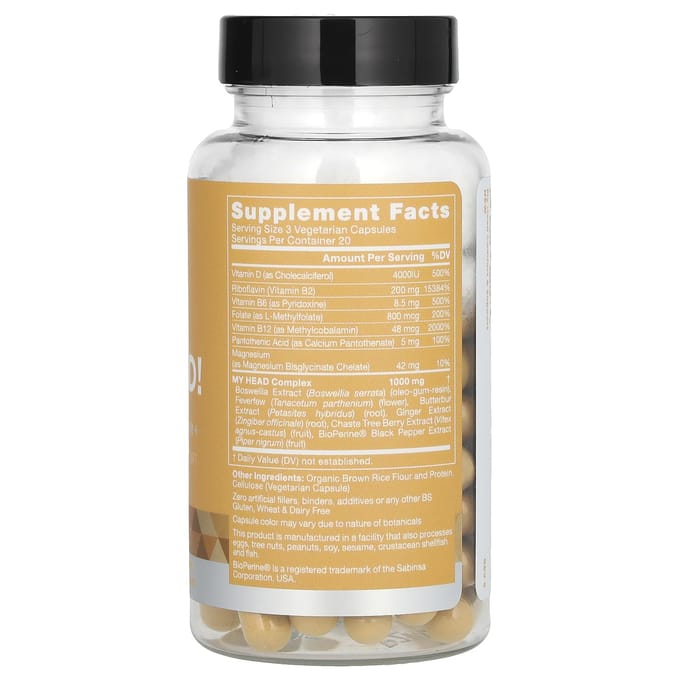 Eu Natural, Mijn Hoofd, Moederkruid & Hoefblad, 60 Plantaardige Capsules