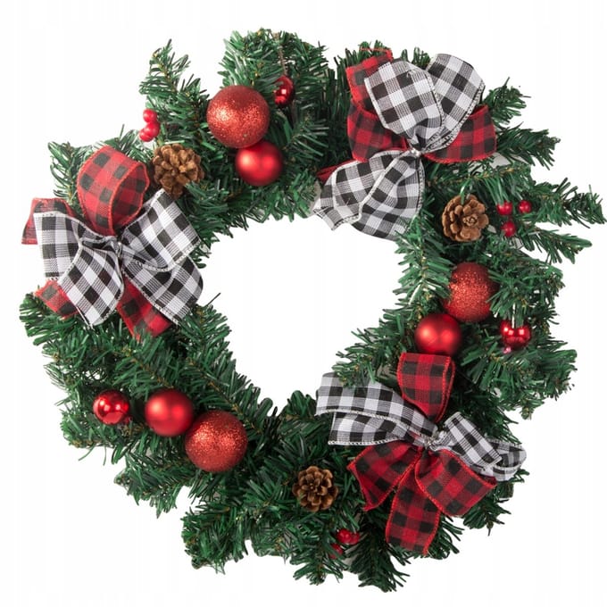 Hangzhou A Link Star Technology - Kerstkrans - Decoratief - Ø 40cm - Traditionele Kleuren