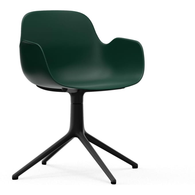 Normann Copenhagen - Form Draaifauteuil - groen - aluminium zwart