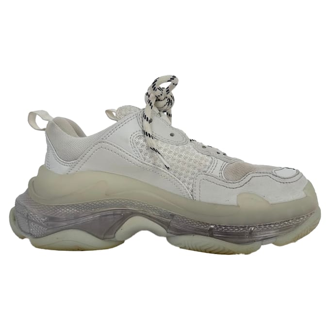 Balenciaga Triple S sneakers met transparante zool in wit polyester