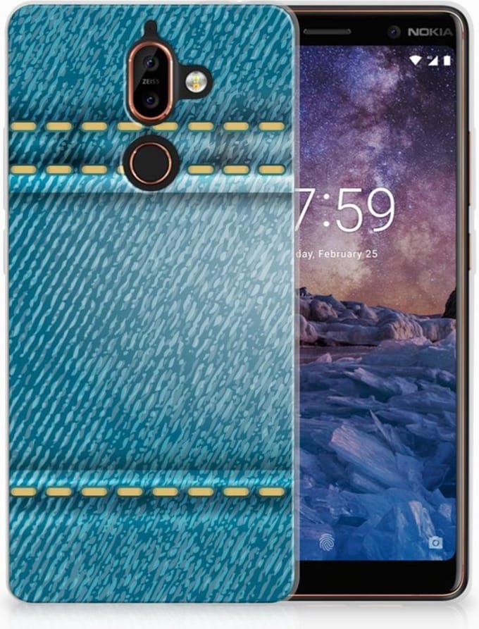 Nokia 7 Plus Silicone Back Cover Jeans