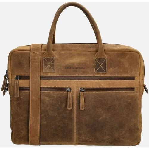 Hide & Stitches Idaho Laptoptas 15,6 inch (34.5x19.4 cm) - 100% Leer - Bruin