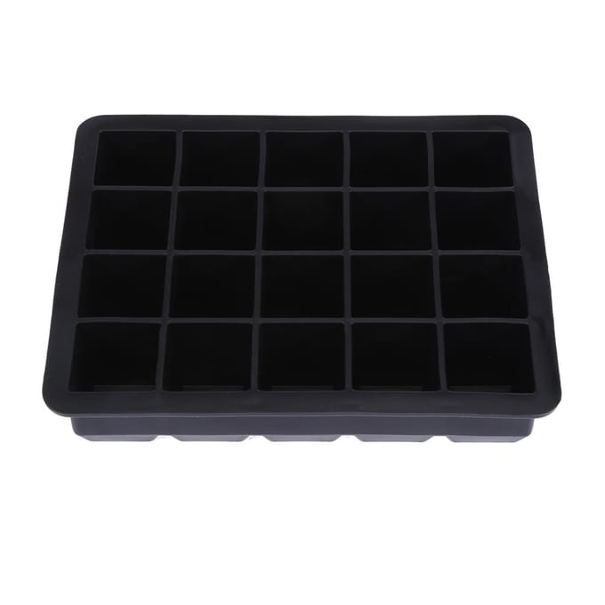 20 Vakken Siliconen IJsblokjesvorm IJsblokjesmaker Container (Zwart) Black black