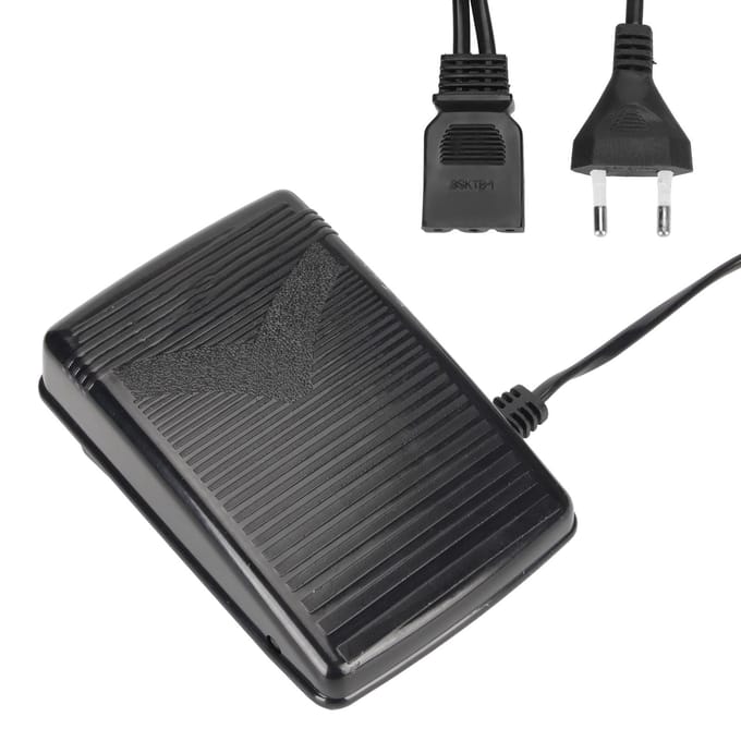 Naaimachine Voetpedaal met Stroomkabel Antislip Pad Multifunctioneel Voetbedieningspedaal EU Plug gray