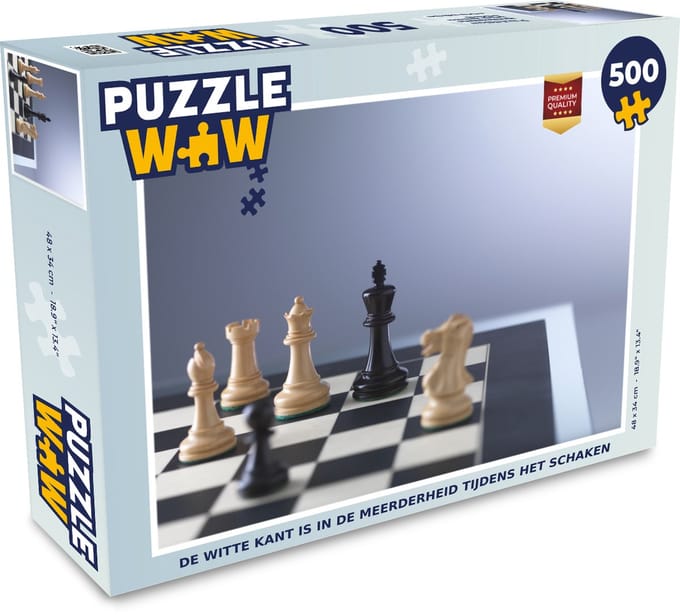 Puzzel De witte kant is in de meerderheid tijdens het schaken - Legpuzzel - Puzzel 500 stukjes