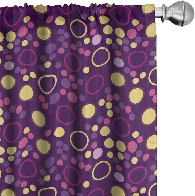 ABAKUHAUS Abstrakt Gordijnen – 2x75x245 cm – Paars Microvezel
