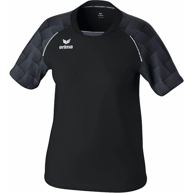 Erima Evo Star Shirt Korte Mouw Dames - Zwart / Slate Grey | Maat: 36