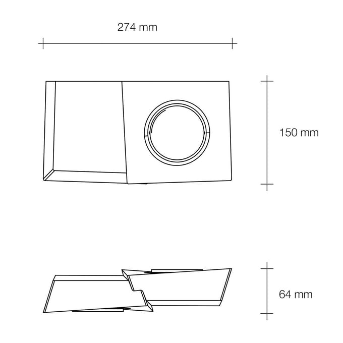 TECNICO by Sforzin Wandlamp Anchise van gips, up/downlight 2-lamps