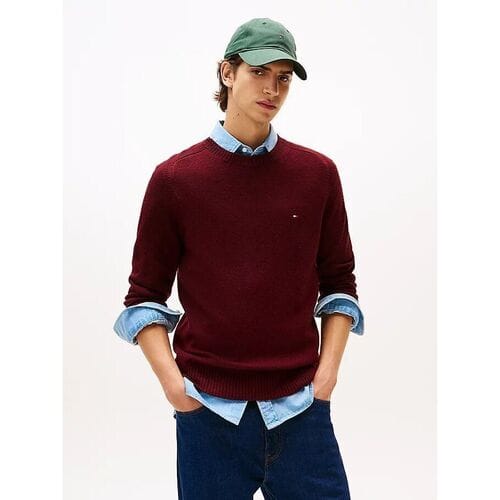 Trui Tommy Hilfiger MW0MW36535 LAMBSWOOL-XT2 DEEP BURGUNDY HEATHER