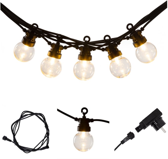 LEDR Regular Patio Lights Round Bulbs - buitenverlichting - sfeerverlichting - verlengbaar - 10 lampjes