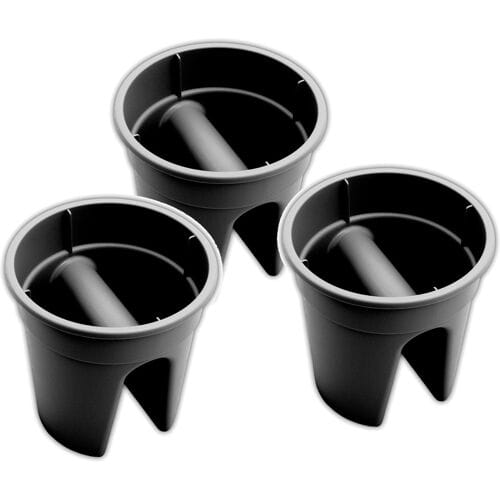 KHW Set van 3 balkon bloempotten Flowerclip (Antraciet)