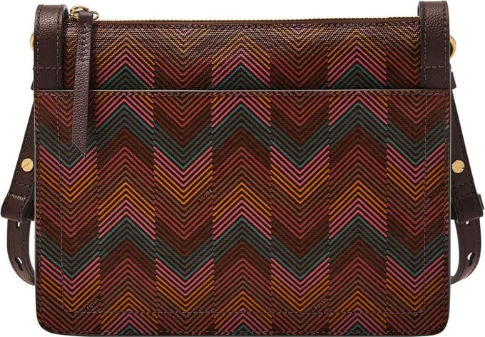 FOSSIL Leren Schoudertas Taryn Crossbody Bag Harlow Multi Print Veelkleurig