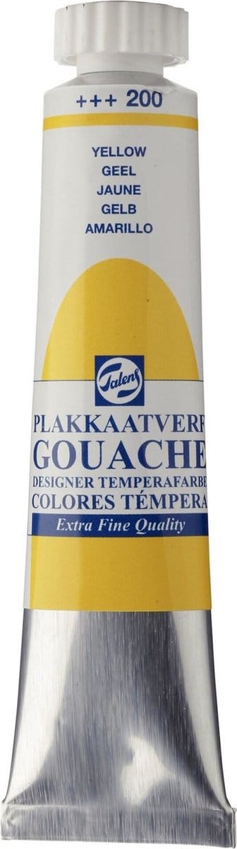 Plakkaatverf - 200 geel - Gouache extra fine - Talens - 20 ml