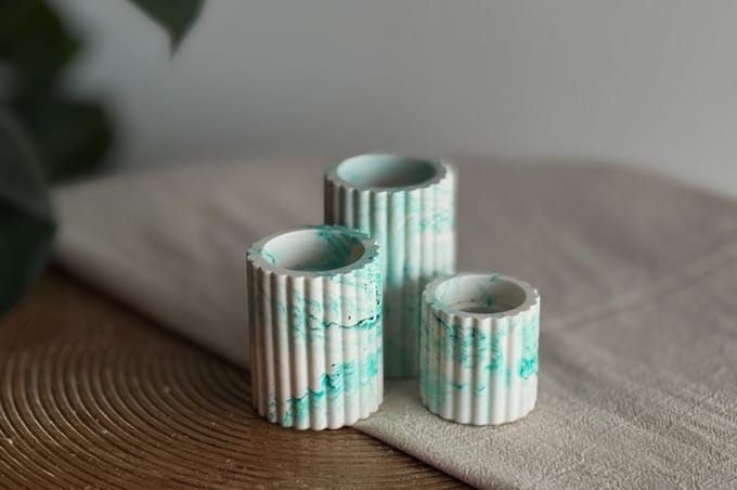 DIY Hobbypakket Giethars kaarsenhouders groen
