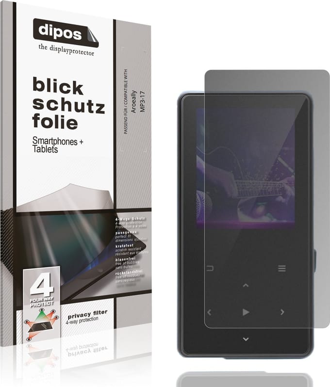 dipos – Matte Privacy Screenprotector geschikt voor Aroeally MP3-17 | Anti-Spy Beschermfolie