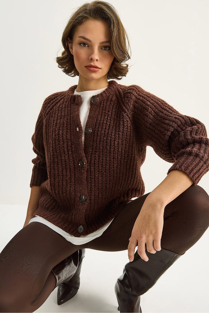 Gebreide Cardigan met Knoopsluiting