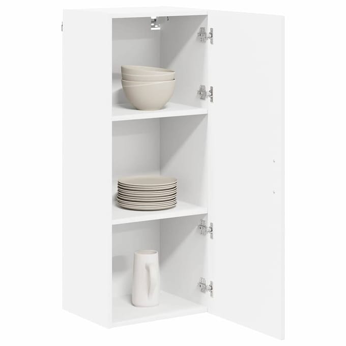 vidaXL - Wandkast - LUCCA - Hoogglans - Wit - 40 - x - 31 - x - 100 - cm - Bewerkt - hout