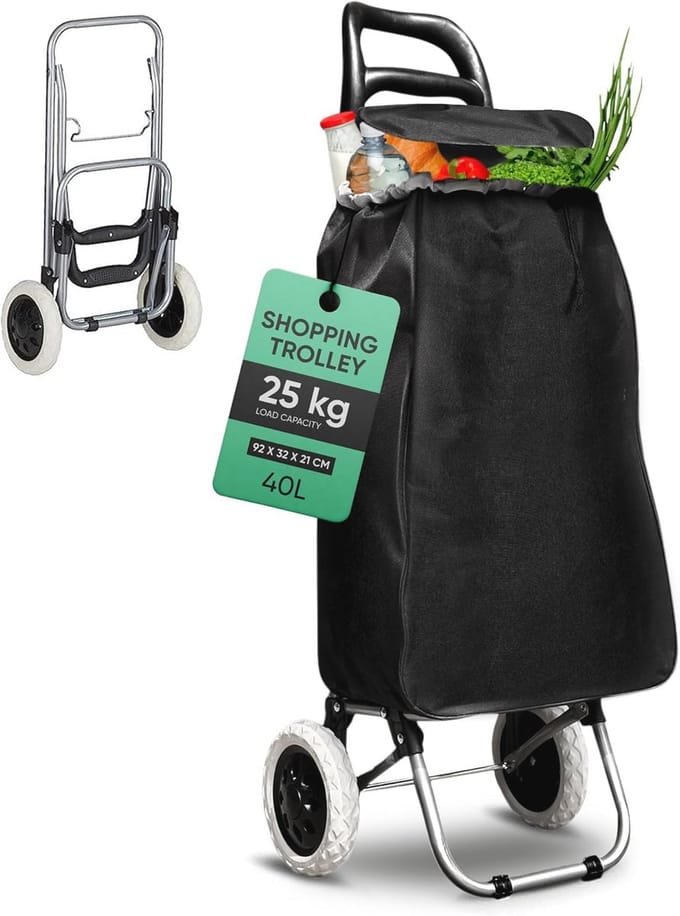 Ruimtebesparende Boodschappentrolley 40 Liter - Inklapbaar en Ergonomisch