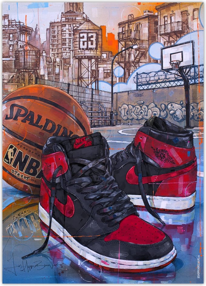 Sneaker poster basketball banned bred 50x70 cm