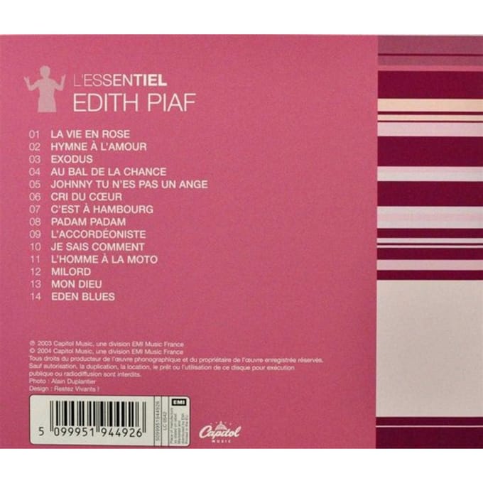 Edith Piaf - L'Essentiel CD