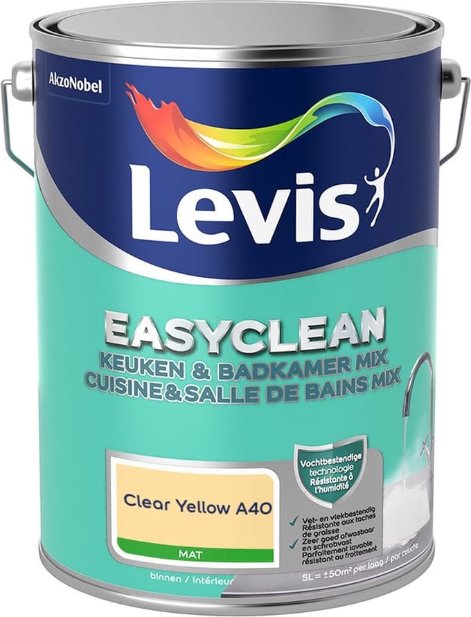 Levis - Easyclean Keuken & Badkamer Mix - Clear Yellow A40 - Mengverf - 5 L
