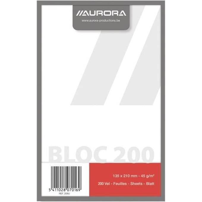 Kladblok Aurora 135x210mm blanco 200 vel 45gr
