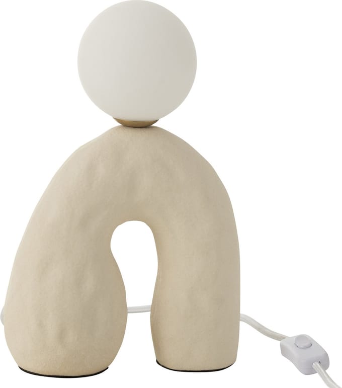 J-Line tafellamp Boog - glas/keramiek - beige