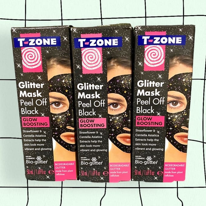 T-Zone Glitter Mask Peel Off Black 50ml X 3 PACKS