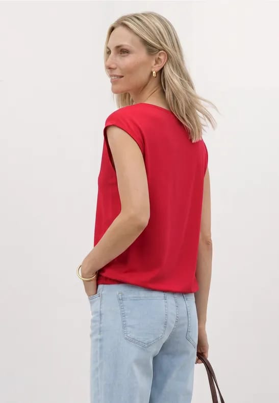 Shirt met hangende schouders en boothals