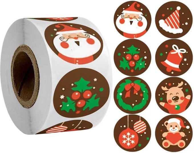 Without Lemon - Kerststickers 2023 - 500 stuks - Sticker size: 2.5cm - Kerst - Cadeau - Versiering - Verpakking