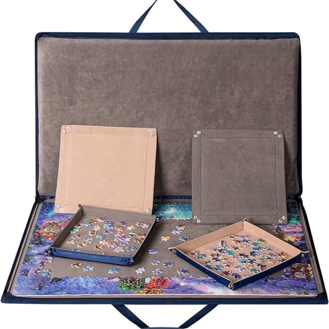 SAVI® Puzzelkoffer – Puzzelmap – Puzzelmat 1000 Stukjes – Puzzelbord - Veelkleurig - ‎80cm x 55cm x 1cm