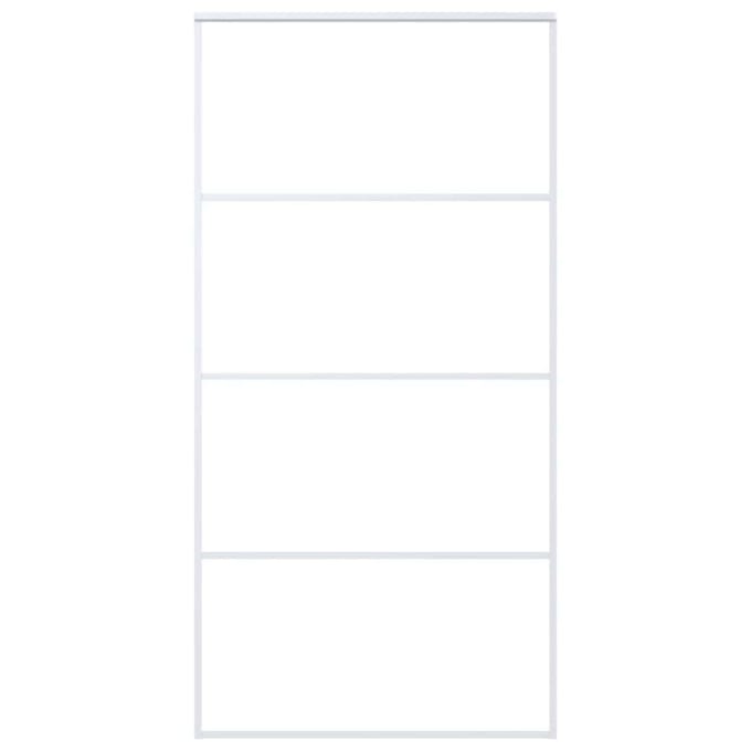 vidaXL - Schuifdeur - 102,5x205 - cm - ESG-glas - en - aluminium - wit