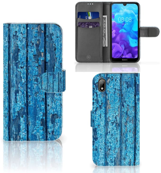 Huawei Y5 (2019) Book Style Case Wood Blue