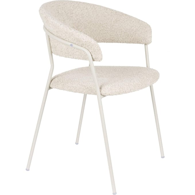 Housecraft Living Zeri Eetkamerstoelen Armleuning Off-white/ Zwart - Set van 2