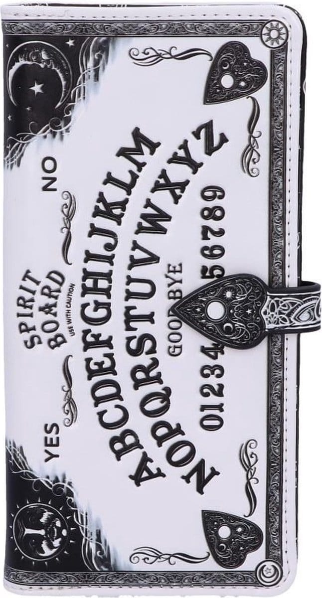 Nemesis Now Portemonnee White Spirit Board - Ouija Board Portemonnee - Wit - Groot Formaat - 18.5cm x 9.5cm x 2.5cm