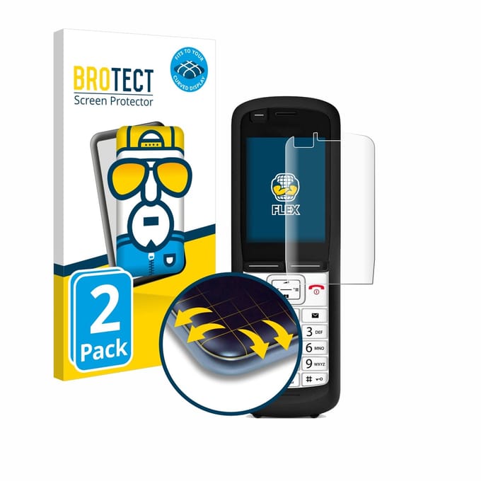 BROTECT - Screenprotector voor Unify OpenScape DECT Phone R6 - Folie Beschermfolie transparant volledig dekking - 2 Stuks