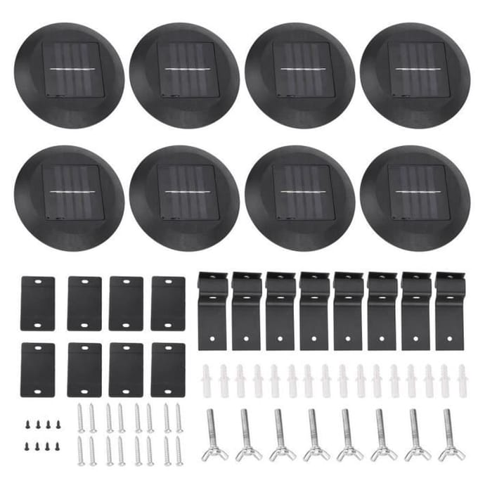 Lampe de clôture solaire - AYNEFY - 9LED - Imperméable - Écologique - Installation facile