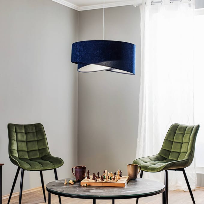 Maco Design Hanglamp Vivien, tweekleurig, blauw/zilver
